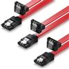 deleyCON 3x 50cm Cavo SATA III S-ATA 3 Dati per SSD HDD Disco 6 GBit/s Cavo Collegamento Connessione - 1x Connettore Dritto 1x 90° L-Type - Rosso