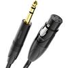 deleyCON 2m XLR a Jack Stereo da 6,35mm - Cavo Microfono Adattatore Audio Cavo AUX - Qualità da Studio - in Puro Rame OFC (AWG24) da Presa XLR a Spina Jack da 6,35mm - Bloccaggio in Metallo