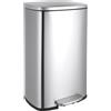 LIFERUN Pattumiera Cucina 50 Litri, Cestino a Pedale in Acciaio con Coperchio a Chiusura Morbida, Secchio Interno, 50 l Cestino per Interno Cucina, Bagno, Ufficio, Argento