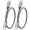 deleyCON 240W USB C Cavo Corto (2x 0,5m) Ricarica Rapida PD 3.1 - C a C - Cavo Ricarica per iPhone 17 16 15 Pro Max Air Galaxy A16 A26 A56 S26 S25 S24 Pixel iPad MacBook AirPods Tablet Switch PS5