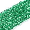 Perlin 160 Perline di Cristallo di Boemia, 3 mm x 2 mm, Rondelle Abacus, Verde Smeraldo