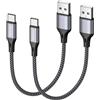 RAVIAD Cavo USB Type-C 30CM/2Pezzi, Cavo USB C Ricarica Rapida Nylon | Intrecciato Cavo Type C per Samsung Galaxy S21/S10/ S9/A30/A40/A50/A70/A20e, Mi 11t, Redmi Note, OnePlus, Realme