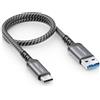 deleyCON 0,30m Cavo USB-A a USB-C Corto USB 3.0 5 Gbps (USB 3.2 Gen1) Cavo di Ricarica e Dati per Smartphone Tablet Notebook Fotocamera HDD SSD Disco Esterno ecc.