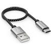 deleyCON 0,30m Nylon USB-C 30cm Corto Ricarica Dati USB Tipo C Connettori Metallo Ricarica & Sincronizzazione Smartphone