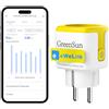 GreenSun Presa Smart eWeLink, Monitor Consumi, Alexa, Timer e Gruppi, 1 pz | Controllo da app eWeLink, monitoraggio consumi e costi, timer, comandi vocali Alexa e gestione gruppi in un'unica presa smart