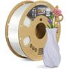OVERTURE Filamento Seta PLA 1,75 mm Bianco 1kg Silk PLA | Monocolore -Finitura Setosa - Nasconde le Linee di Stampa - Estrusione Uniforme - Precisione ±0,02 mm - per Stampante 3D FDM