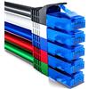 deleyCON 0,25m Set cavi di rete CAT6 U-UTP RJ45, 5 Pezzi - Colorato | Cavo LAN CAT-6 corto da 25 cm, cavo patch, cavo Ethernet per DSL, switch, router, modem, ripetitore