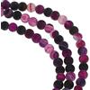 Perlin Perle striate di agata naturale, 8 mm, 6 mm, 4 mm, lucidate e opache, sferiche, per la realizzazione di gioielli, collane e bracciali, colori assortiti (6 mm, 18 pezzi, viola opaco)