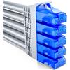 deleyCON 0,25m Set cavi di rete CAT6 U-UTP RJ45, 5 Pezzi - Grigio | Cavo LAN CAT-6 corto da 25 cm, cavo patch, cavo Ethernet per DSL, switch, router, modem, ripetitore