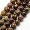 Perlin Perle di pietra preziosa naturale, diaspro dendritico, opale, rotonde, 6 mm, marrone/nero, per gioielli fai da te, G325
