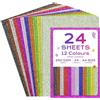 flintronic Carta colorata A4, 24x Cartoncini Colorati A4, 12 colori, per Lavoretti, Scrapbooking, Fai da te