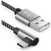 deleyCON 1m USB-A a USB-C - Connettore USB C 90° Angolato - A a C Ricarica per iPhone 17 15 16 Pro Max Air Samsung S26 S25 S24 Pixel iPad Pro MacBook Air Tablet Switch PS5