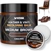 WYCOON Kit Riparazione Pelle Marrone Medio - Tintura Liquida, Vernice, Crema Colorante e 100ml di Crema di Manutenzione per Divani, Mobili, Sedili Auto | Ripristina e Protegge Cuoio Graffiato e Sbiadito