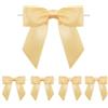 jijAcraft Piccoli orecchini in raso autoadesivi champagne-oro: fibbia regalo pronta con filo 9 × 8,5 cm, decorativi, per 50 pezzi di corone floreali, rami, albero di Natale