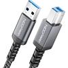 deleyCON 1m Cavo USB 3.0 USB-A a USB-B Cavo Stampante/Dati 5 Gbit/s per Stampanti, Scanner, Hard Disk Esterne, Docking Station, Monitor, Upstream, Nero