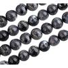 Perlin Perle di agata e labradorite di colore nero e bianco, rotonde, 4 mm, 6 mm, 8 mm, pietre naturali per gioielli e collane (8mm, 15 pezzi)