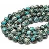 Perlin Perline turchesi da 8 mm, rotonde, pietre preziose blu, mosaico, pietre naturali, 48 pezzi, per bracciali, collane, gioielli fai da te