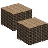 Laneetal Set di 22 Pavimento per Esterno, Pavimento WPC Incastro, per Giardino, Patio, Terrazza, Balcone, Pavimentazione Esterna 30x30 cm, Caffè Chiaro