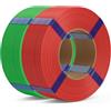 DEEPLEE Filamento PLA Basic 1.75 mm, Confezione Senza Bobina Zero Sprechi, Rosso + Verde Prato (2×1 kg), Precisione ±0.02 mm, Avvolgimento Anti Groviglio per Stampanti 3D FDM