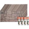 Izodekor - Pannelli da parete 3D in polistirolo, effetto pietra, per cucina, bagno, balcone, camera da letto, soggiorno e parete posteriore cucina, motivo: tracce antiche, 10 pz., 4 tubetti di colla