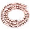 Perlin | Perline di ematite color oro rosa | 6 mm | Tonde | Non magnetiche | 67 pezzi | Filo da 38 cm | Perline di pietre preziose per braccialetti, creazione di gioielli, fai da te, perline