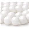 Perlin - Perline di giada semipreziosa, da 10/8/6/4 mm, opache, colore: bianco, rotonde, filo di pietre preziose per filo, per fai da te, bianco, 4mm 1 Strang