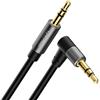 deleyCON 2m Cavo Audio AUX Stereo Jack 3,5 mm - Connettore Angolato e Connettori in Metallo - per Smartphone, Tablet, Cuffie, Hi-Fi, Ricevitore (extra Sottile e Flessibile)