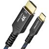 deleyCON 2m 4K USB-C a HDMI per Monitor/TV/Proiettore Adattatore (4K@60Hz) in Alluminio, Thunderbolt 3/4, per iPhone 17,16,15 Pro Max Air, MacBook, iPad Pro/Air, Galaxy S26 S25 S24, Notebook