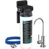Frizzlife SW10F filtro per acqua sotto il lavello con rubinetto in nichel spazzolato, certificato NSF/ANSI 53&42, riduce al 99,99% piombo, cloro, cattivo gusto e odore, 8K galloni, 0,5 micron.
