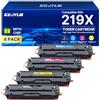 KUPYLM 219X Toner (Con Chip) Compatibile per HP 219X 219A Toner (4-Pack) | Compatibili per HP Color Laserjet Pro MFP 3302FDW 3302SDW 3202DW 3302FDN 3302FDWG 3302SDWG 219X (Nero Ciano Giallo Magenta)