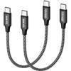RAVIAD Cavo USB C USB C 60W Corto [2Pezzi 0.3M] Cavo USB Type-C PD 3A | Ricarica Rapida Cavo Tipo C Caricabatterie Cellulare per iPhone 17 16 15 Pro Max, Galaxy S25 S24 S23, iPad Pro, MacBook Air