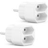 deleyCON Presa Multipla 2x Presa Euro 2,5A 1100W, 2 Pezzi - Bianco | Multipresa per interni, cavo europeo, cavo di alimentazione, adattatore per presa, adattatore di alimentazione