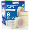 DNK TRADE 8 Rotoli Nastro di Carta Gommata Imbianchini Mascheratura Pittura 38mmx50m | DNK TRADE Carta Gommata Professionale Riciclabile per Imbiancatura