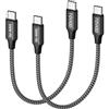 RAVIAD Cavo USB C USB C 100W Corto [2Pezzi 0.15M] Cavo USB Type-C PD3.0 5A | Ricarica Rapida Nylon Cavo Tipo C Caricabatterie Cellulare per iPhone 16 15 Pro Max, Galaxy S24 S23 S22, iPad Pro, MacBook