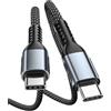 Mepsies Cavo USB C a USB C 1M 2-Pezzi, Cavo di Ricarica Rapida Type C 100W | Intrecciato, Compatibile con iPhone 17/16/15, iPad, Samsung Galaxy S25/S24/S23, Pixel 9/8, MacBook, Laptop, Tablet