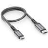 deleyCON 0,30m Cavo USB-C a Micro USB Corto (Cavo di Ricarica e Dati per Dispositivi Micro USB) - per Controller PS4, Telefono, Smartphone, Tablet, Fotocamera ecc.