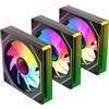 TZMRIT Prism 4MAX 120 mm Infinite Mirror ARGB PC Fan with PWM Control and ARGB Effect (BK×3, Forward)