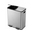 Garvee 2 x 15 L Bidone Cucina Doppio Scomparto Acciaio INOX, Pedale, Coperchi Soft-Close, Riciclo Rifiuti, Argento
