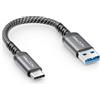 deleyCON 0,15m Cavo USB-A a USB-C Corto USB 3.0 5 Gbps (USB 3.2 Gen1) Cavo di Ricarica e Dati per Smartphone Tablet Notebook Fotocamera HDD SSD Disco Esterno ecc.