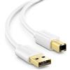 deleyCON 3,0m Cavo Stampante USB 2.0 Cavo Scanner USB-A a USB-B - Bianco | Cavo dati, da USB A maschio a USB B maschio, per stampanti, scanner e stampanti