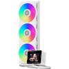 PCCOOLER GT360M ARGB Display AIO 360mm con display LCD 2,8'', 300W TDP | 360mm Dissipatore liquido, 3 ventole ARGB PWM, schermo IPS, pompa 2600 RPM, Intel LGA 1851/1700/1200 & AMD AM5/AM4, Bianco