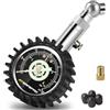 ATsafepro Manometro Pressione Gomme,ATsafepro Manometro pneumatici 4 bar 60psi certificato ANSI B40.1 preciso con ampio quadrante luminoso 2" Manometro meccanico professionale per moto, auto, camion