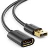 deleyCON 0,5m Cavo di Prolunga USB 2.0 USB-A a USB-A - Nero | Cavo ad alta velocità corto da 50 cm, da USB A maschio a USB A femmina