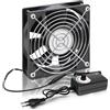 RUIZHI 120mm 12V PC Ventilatore - Velocità del Vento Regolabile, AC 220V-240V, 2750Rpm, Portatile per TV, Radio, Router, Doppia