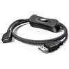 ANDTOBO Cavo di Prolunga USB Con Interruttore ON/OFF 1 Metro, Cavo USB Con Interruttore di Accensione/Spegnimento Supporto dati e alimentazione per Sistema iOS, Strisce LED, Ventola USB, ecc.