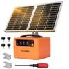 FarmNix 48KM Recinzione Elettrica Solare, Dispositivo 12V con Pannello Solare da 15W, 1.5J 12KV regolabile Pastore elettrico, per Animali Grandi e Piccoli