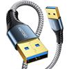 ANDTOBO Cavo USB 3.0 Maschio Maschio 3 Metri, Cavo USB Doppio Maschio A Maschio A 5Gbps per Raffreddamento PC Portatile, Dischi Rigidi, Computer, Lettore Blu-Ray, DVD