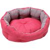 Baroni Home Cuccia per Cane e Gatto in tessuto Grigio e Bordeaux Taglia M 45x55 cm, Morbido Divano Ovali, Comodo, per Camera da Letto Salotto Corridoio, Lavabile