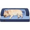 KSIIA Cuccia Cane Grande Ortopedico Sfoderabile e Lavabile 88x55x15cm | Cuscino per Cani xl per Uso Interno, con Bordi Impermeabili, Base Antiscivolo e Bordatura a Forma di U，Blu