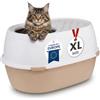 Iris Ohyama, Vassoio per lettiera per gatti XL, lettiera per gatti XXL, bianca, contenitore per lettiera, apertura dall'alto, facile da pulire, per grandi gatti adulti, due gatti, Maine Coon, senza